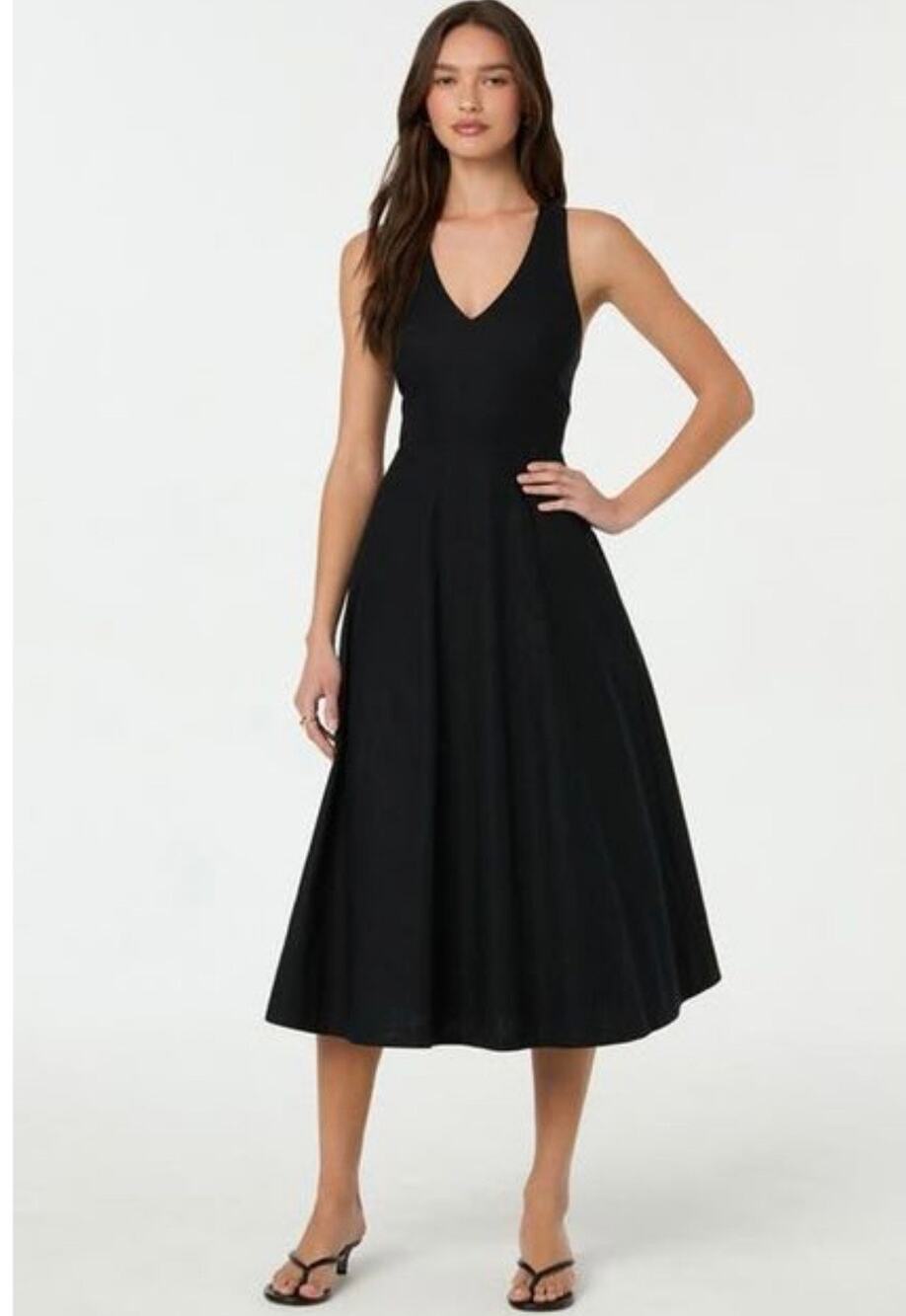 ASTR The Label Black Cross-Back Sleeveless Midi Dress size small new with tags!
